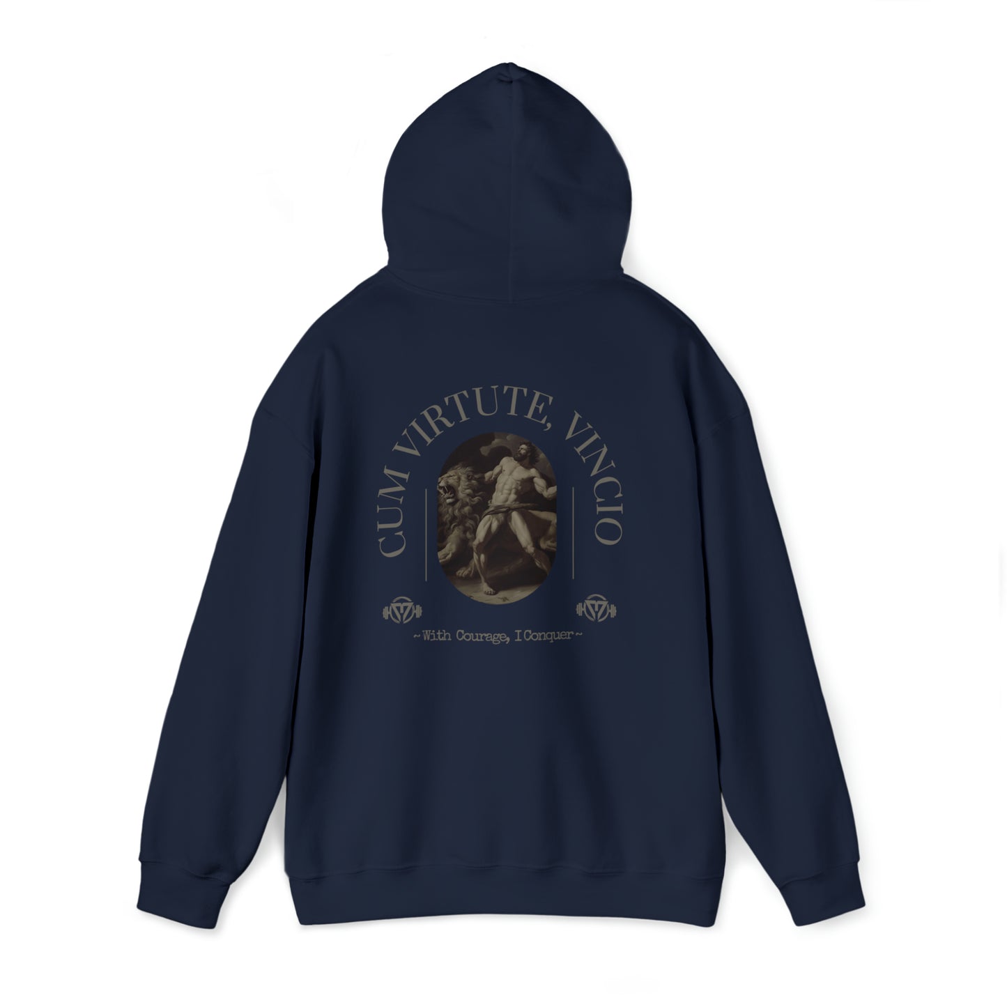 "Cum Virtute, Vincio" Hooded Sweatshirt