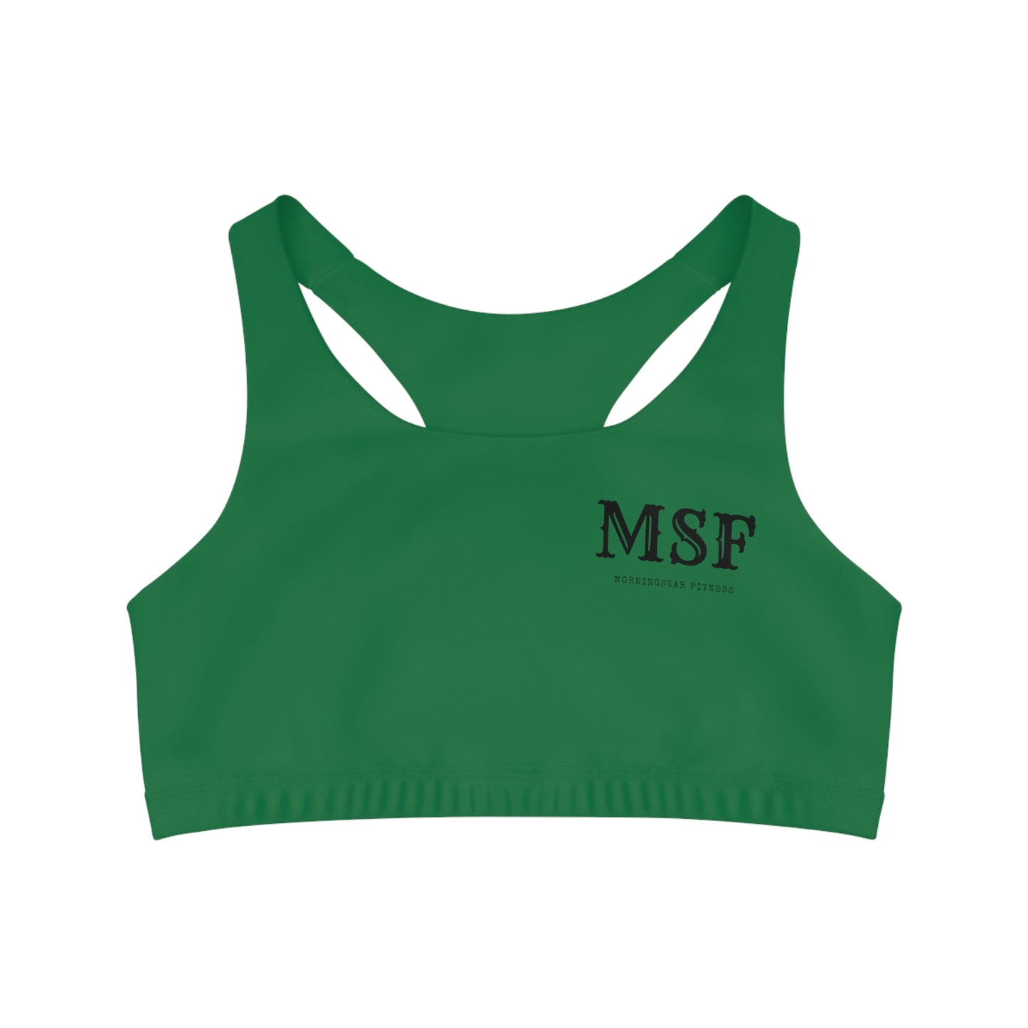 Dark Green Seamless Sports Bra