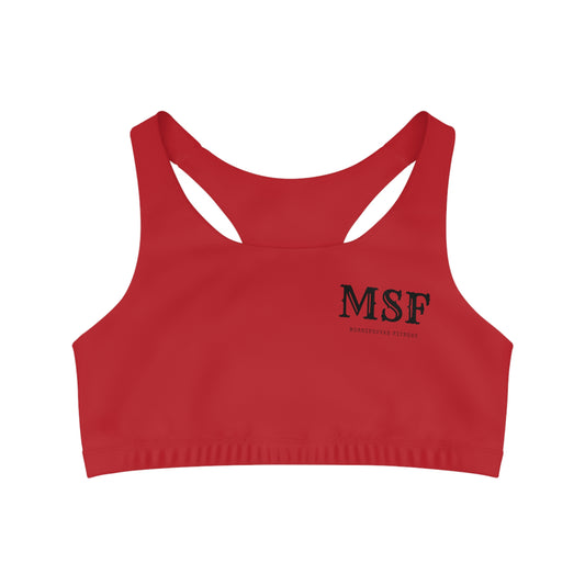 Red Seamless Sports Bra